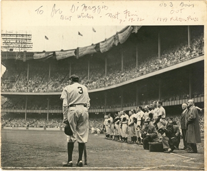 Nat Fein Signed "Babe Bows Out" Photo Inscribed To Joe DiMaggio (PSA/DNA Type 2)